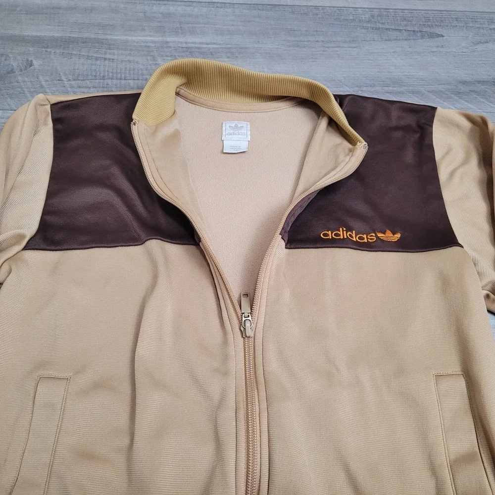 Vintage Adidas Originals Track Jacket Mens XS Brown Colorblock Trefoil‎ Y2K 2005